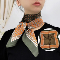 Gorąca sprzedaż 2020 kobiet jedwabny szalik kwadratowych włosów szale Foulard głowy marki szale i okłady chustka chustka hidżab 70*70cm 1